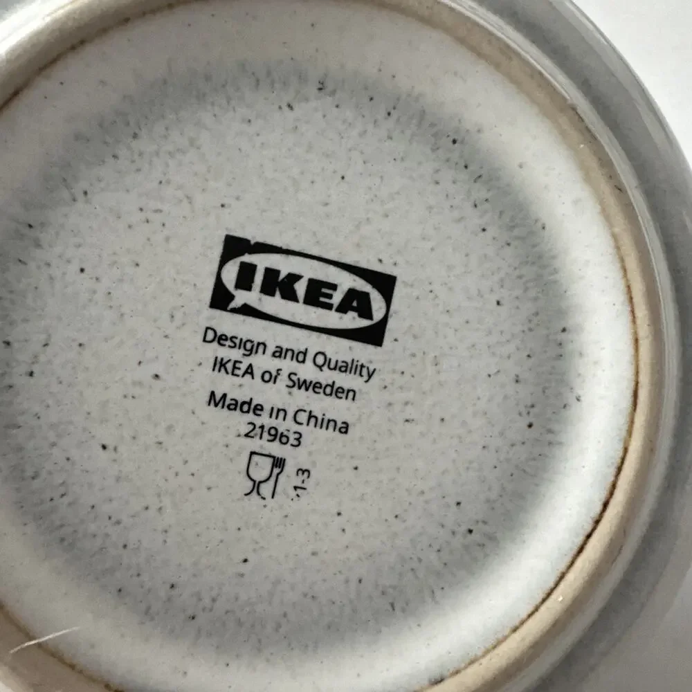 Set of 4 IKEA Gladelig Bowls Salad Cereal MCM Speckled Brown Trim